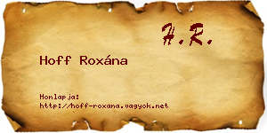 Hoff Roxána névjegykártya